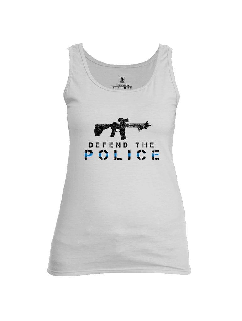 Battleraddle Defend The Police White {sleeve_color} Sleeves Women Cotton Cotton Tank Top