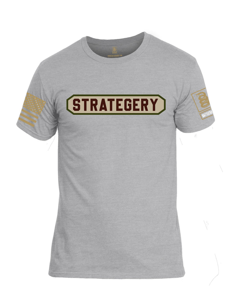 Battleraddle Strategery Brass Sleeves Men Cotton Crew Neck T-Shirt