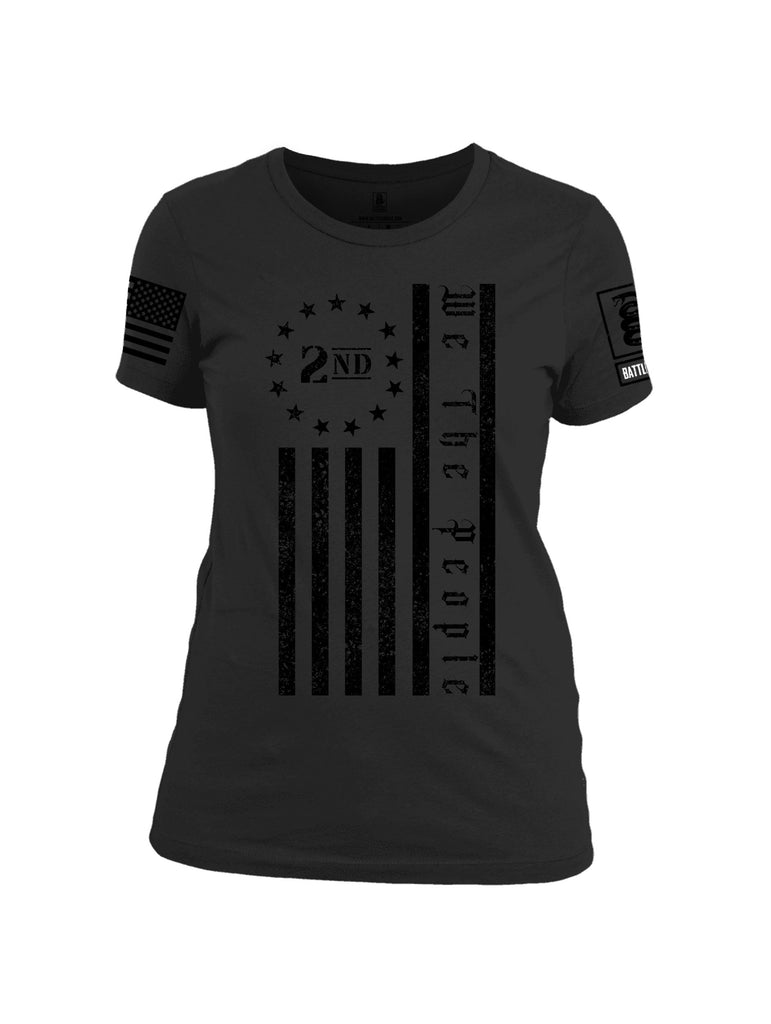 Battleraddle 2Nd We The People Black Sleeves Women Cotton Crew Neck T-Shirt