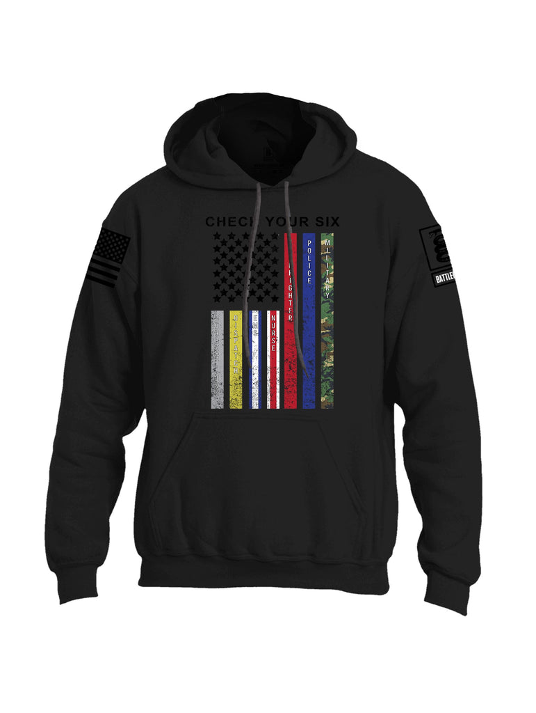 Battleraddle Check Your Six Flag {sleeve_color} Sleeves Uni Cotton Blended Hoodie With Pockets