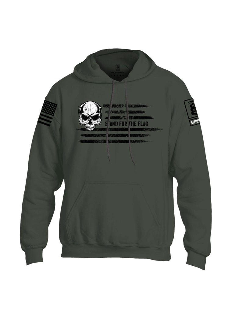 Battleraddle Stand For The Flag Black Sleeves Uni Cotton Blended Hoodie With Pockets