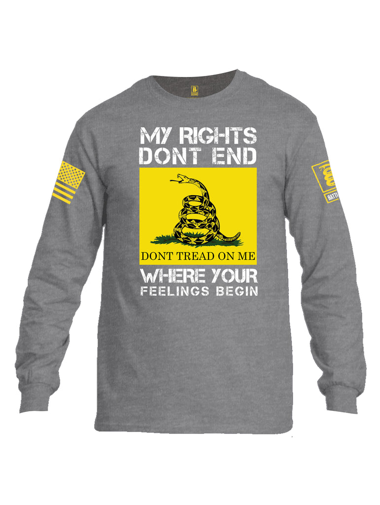 Battleraddle My Rights Dont End Where Your Feelings Begin {sleeve_color} Sleeves Men Cotton Crew Neck Long Sleeve T Shirt