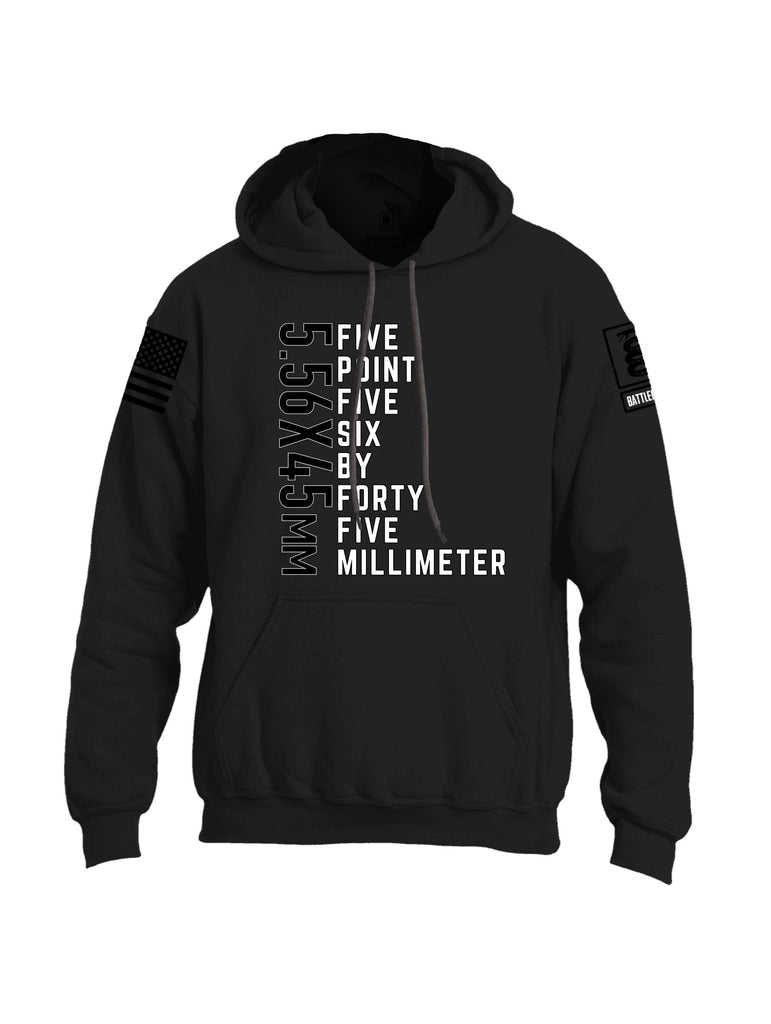 Battleraddle Five Point Five Six By Forty Five Millimeter Black Sleeves Uni Cotton Blended Hoodie With Pockets