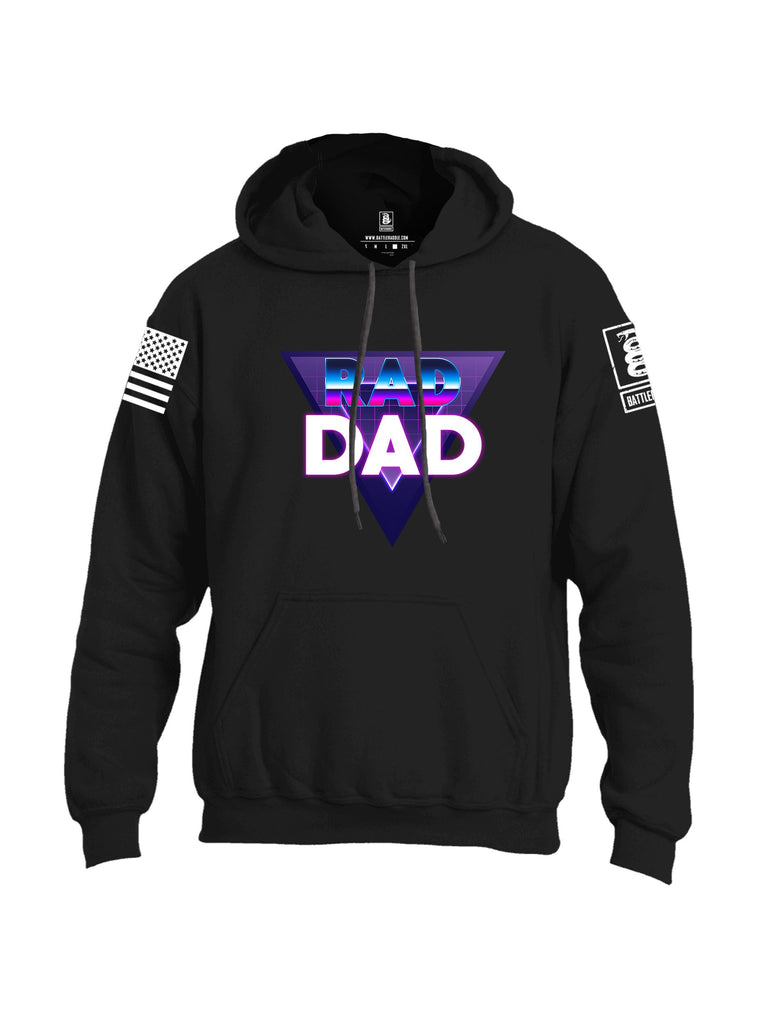 Battleraddle Rad Dad  White Sleeves Uni Cotton Blended Hoodie With Pockets