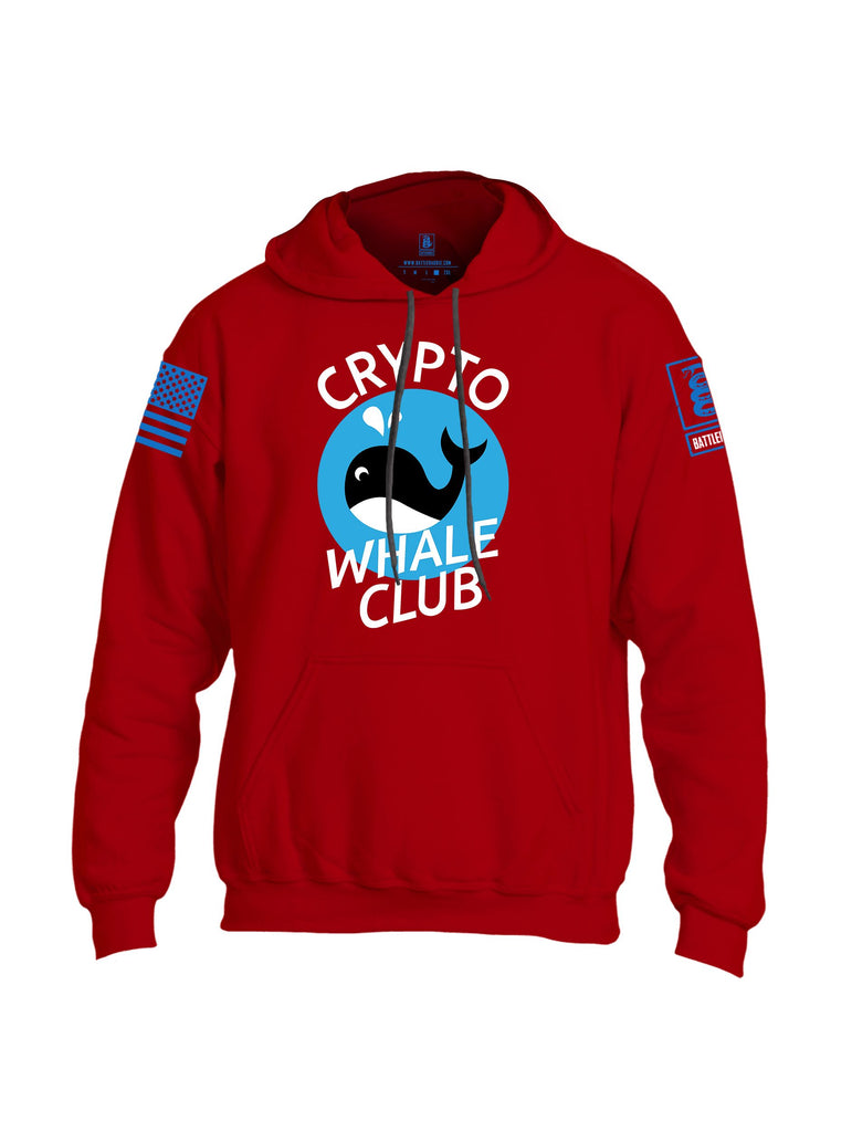 Battleraddle Crypto Whale Club Mid Blue Sleeves Uni Cotton Blended Hoodie With Pockets
