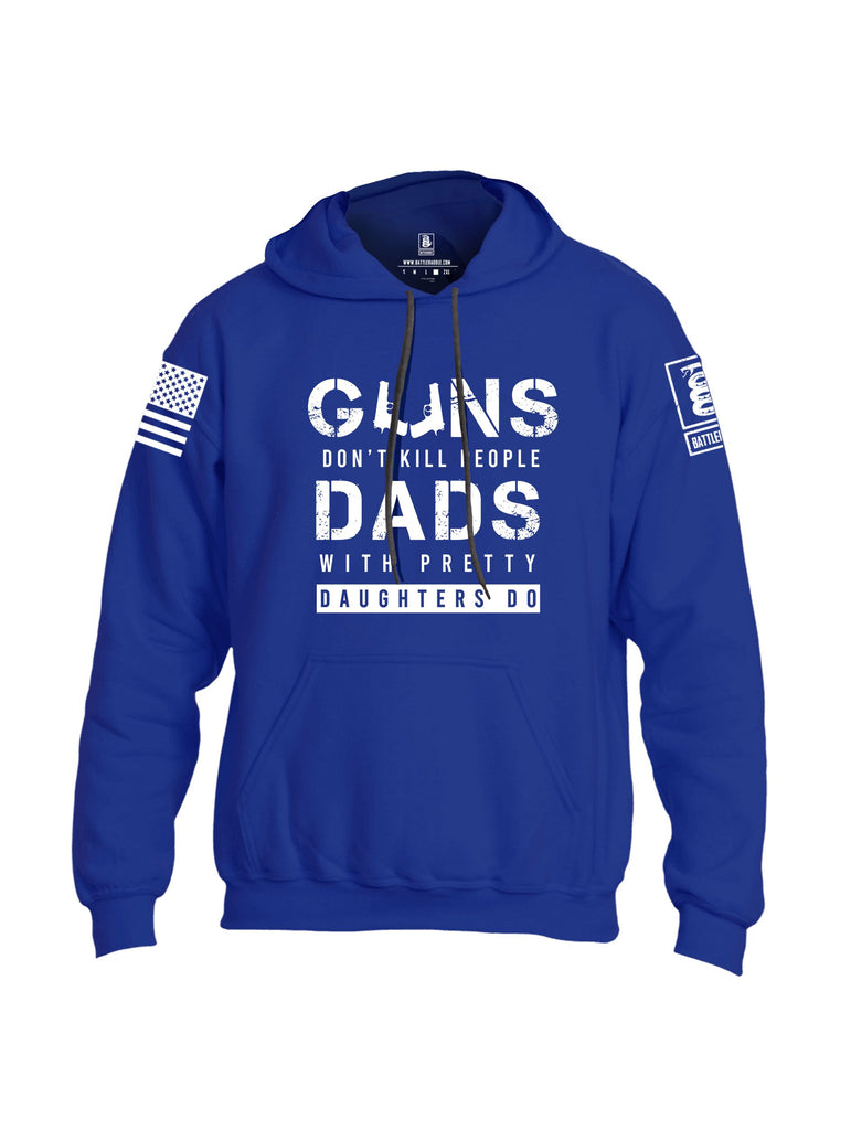 Battleraddle Guns Dont Kill People Dads White Sleeves Uni Cotton Blended Hoodie With Pockets