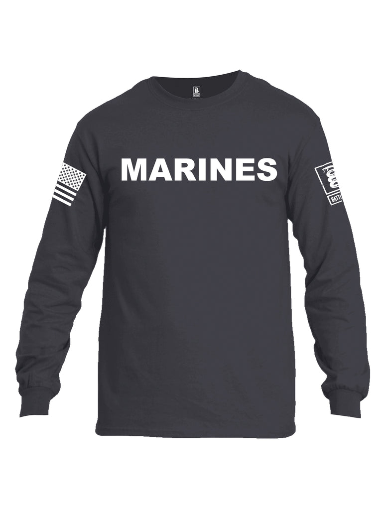 Battleraddle Marines {sleeve_color} Sleeves Men Cotton Crew Neck Long Sleeve T Shirt