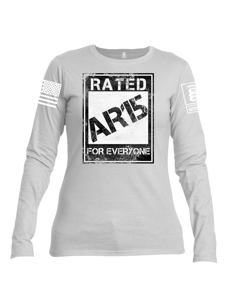 Battleraddle Rated Ar15 For Everyone  Women Cotton Crew Neck Long Sleeve T Shirt