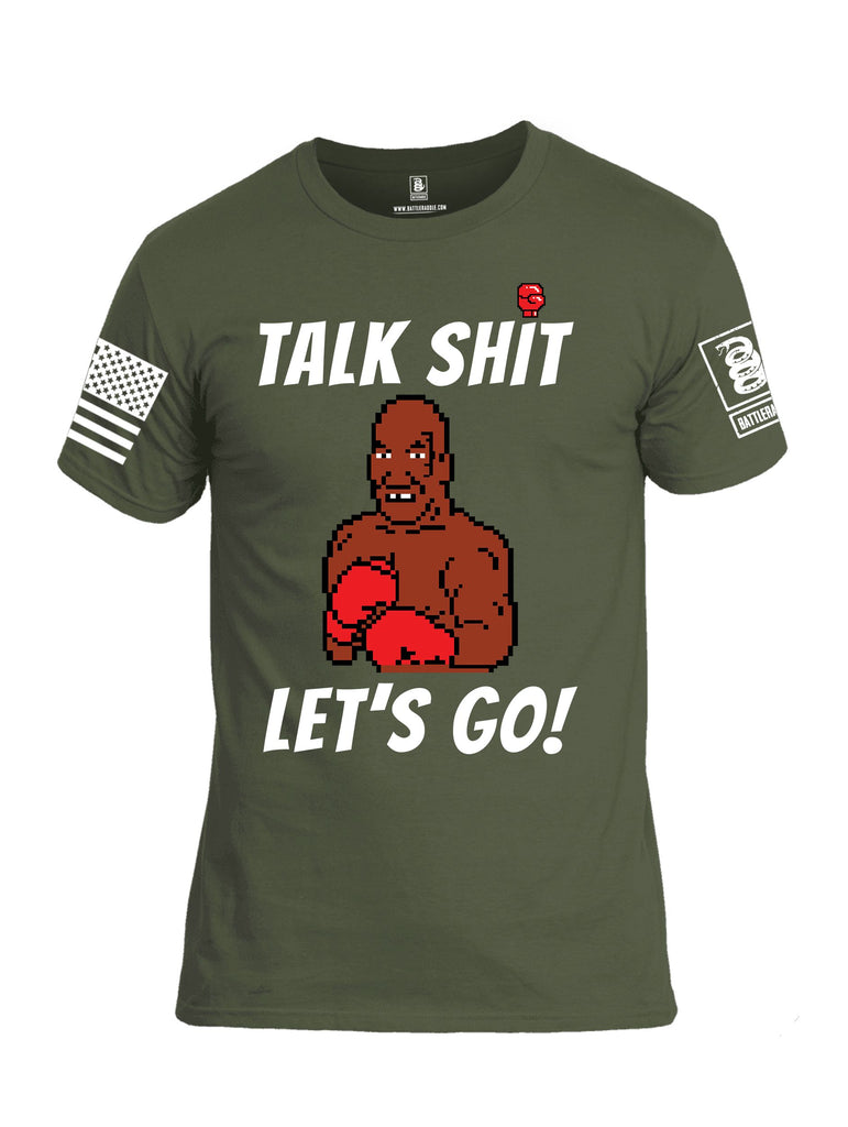 Battleraddle Talk Shit Lets Go White Sleeves Men Cotton Crew Neck T-Shirt