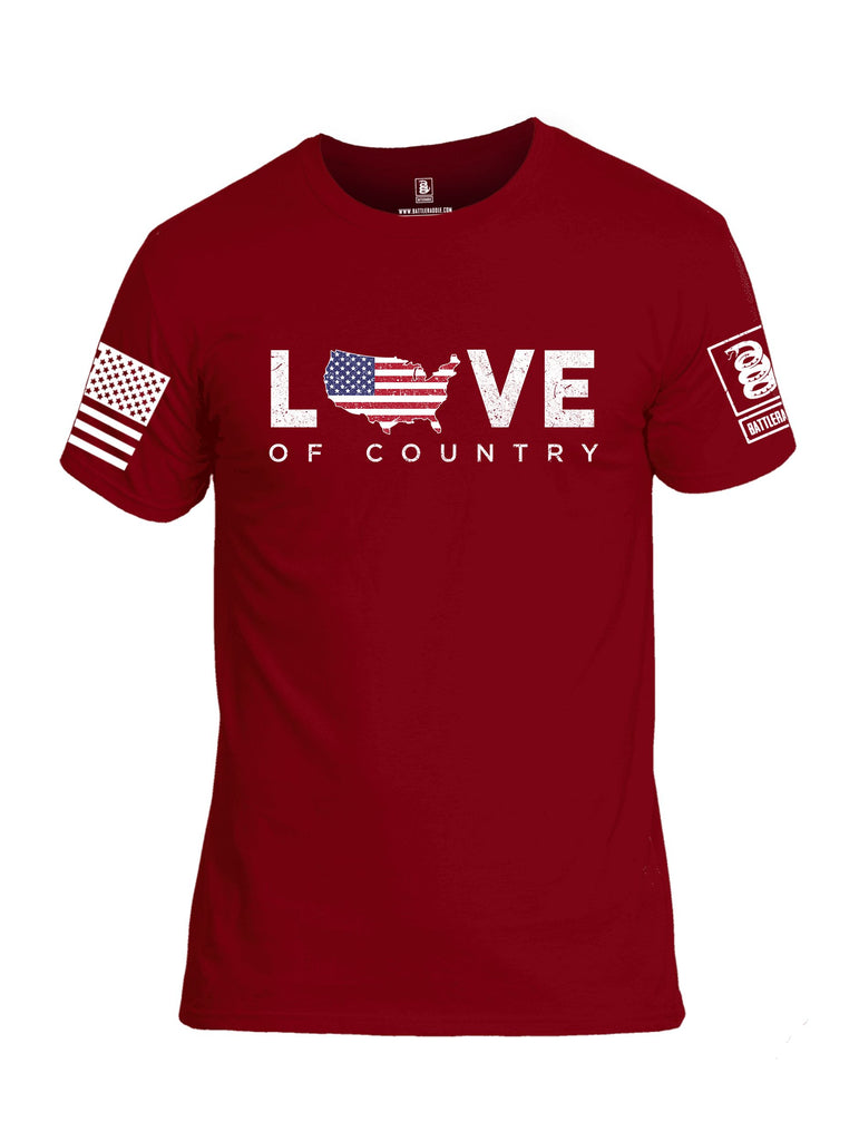 Battleraddle Love Of Country White Sleeves Men Cotton Crew Neck T-Shirt