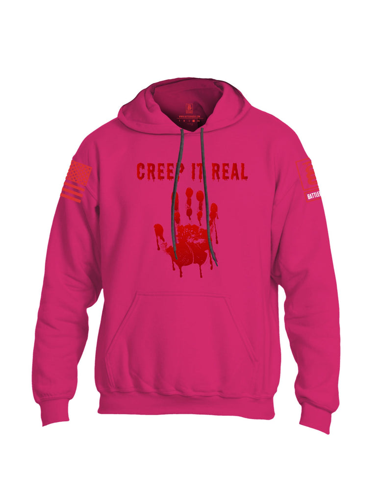 Battleraddle Creep It Real Red Sleeves Uni Cotton Blended Hoodie With Pockets