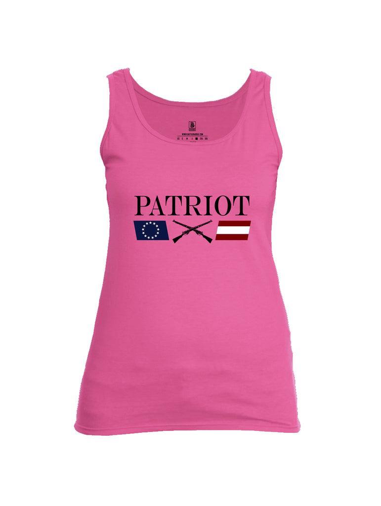 Battleraddle Patriot Rifle Flag Black {sleeve_color} Sleeves Women Cotton Cotton Tank Top