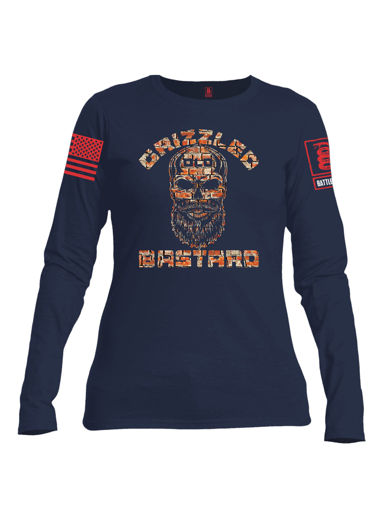 Battleraddle Grizzled Old Bastard  {sleeve_color} Sleeves Women Cotton Crew Neck Long Sleeve T Shirt