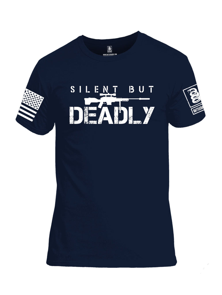 Battleraddle Silent But Deadly White Sleeves Men Cotton Crew Neck T-Shirt