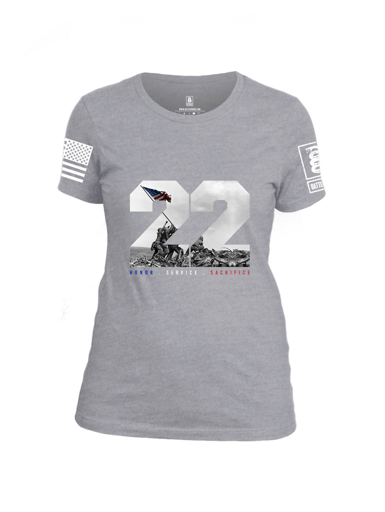 Battleraddle 22 Honor Service Sacrifice {sleeve_color} Sleeves Women Cotton Crew Neck T-Shirt