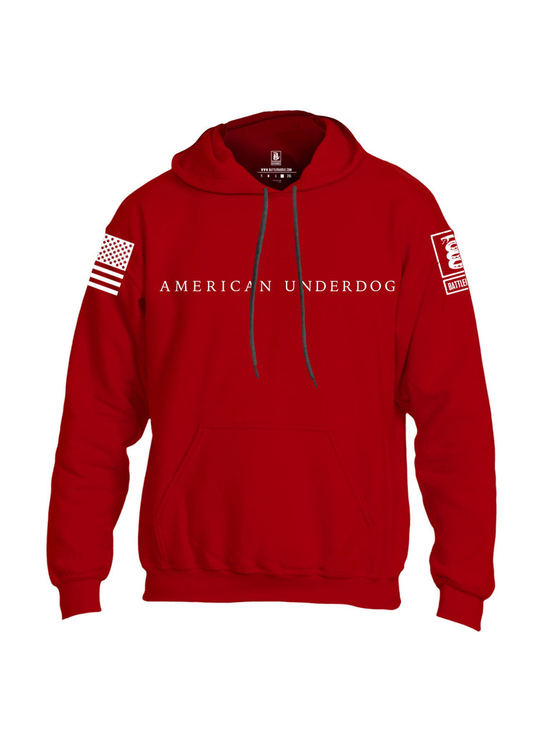 Battleraddle American Underdog White Sleeves Uni Cotton Blended Hoodie With Pockets