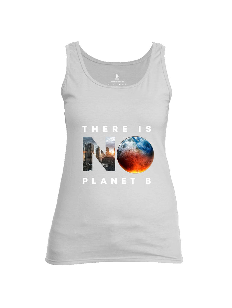 Battleraddle There Is No Planet B White Sleeves Women Cotton Cotton Tank Top