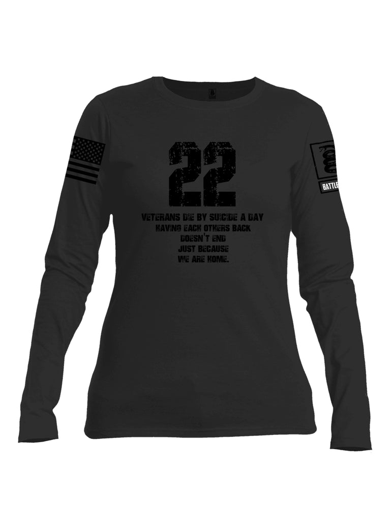 Battleraddle 22 A Day Black {sleeve_color} Sleeves Women Cotton Crew Neck Long Sleeve T Shirt