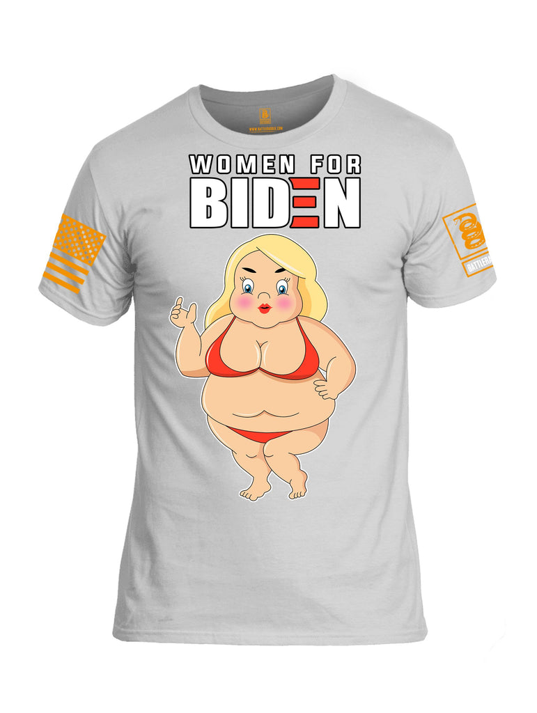 Battleraddle Woman For Biden Orange Sleeves Men Cotton Crew Neck T-Shirt