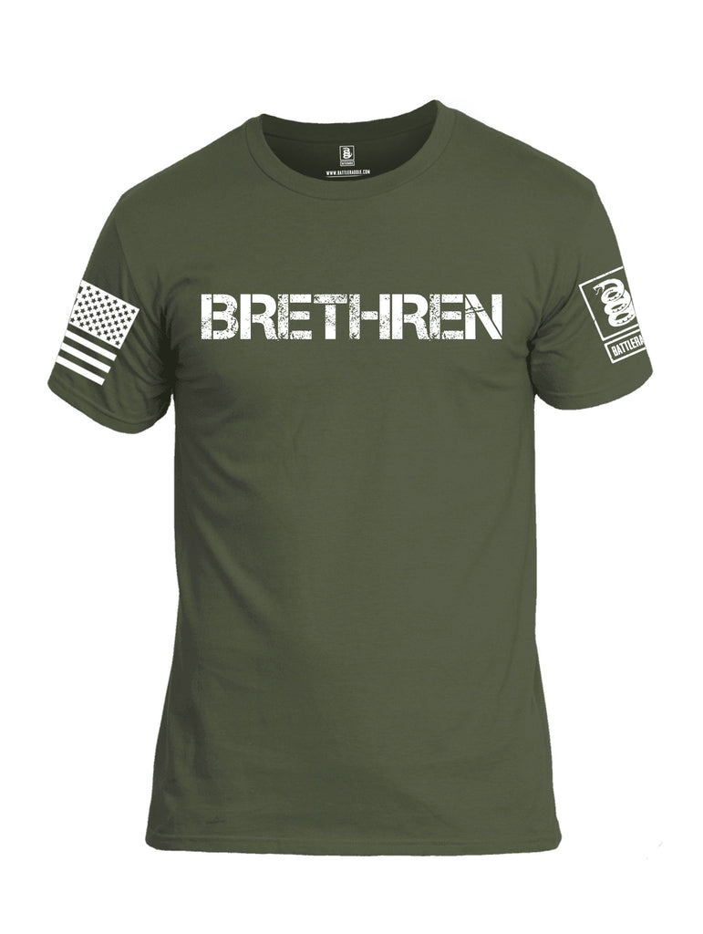 Battleraddle Brethren White Sleeves Men Cotton Crew Neck T-Shirt