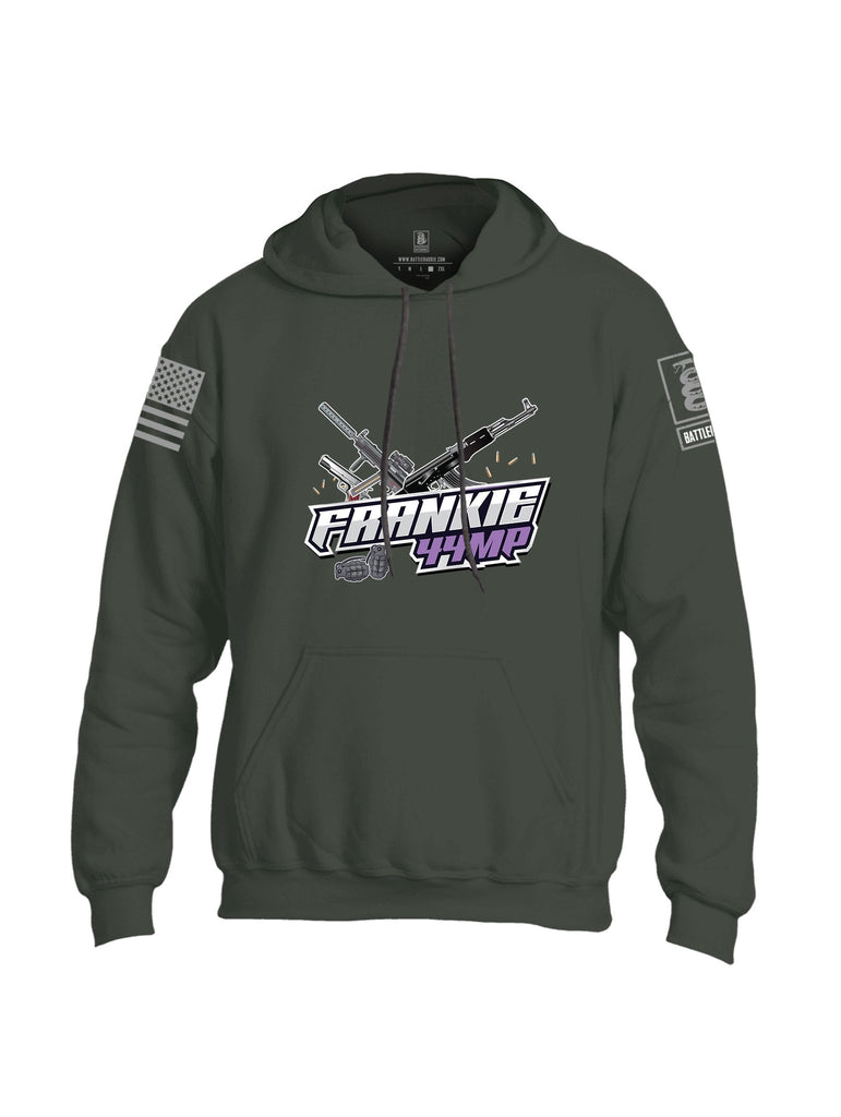 Battleraddle Frankie44Mp Gaming Cross Rifles Grey Sleeves Uni Cotton Blended Hoodie With Pockets