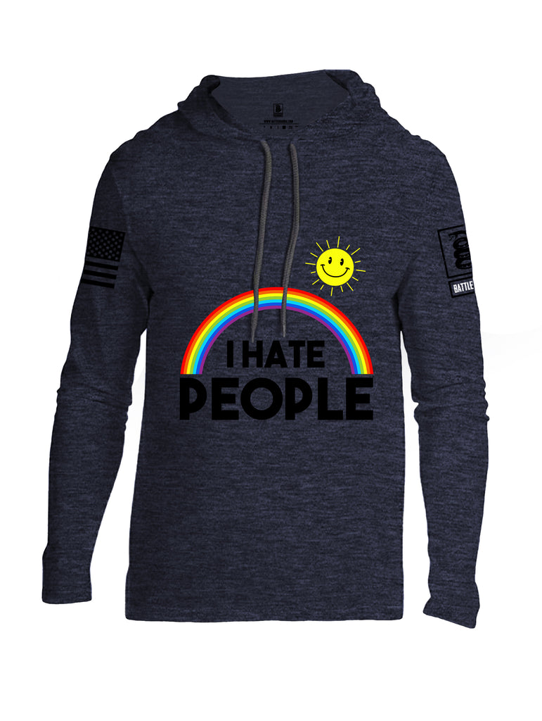 Battleraddle I Hate People {sleeve_color} Sleeves Men Cotton Thin Cotton Lightweight Hoodie