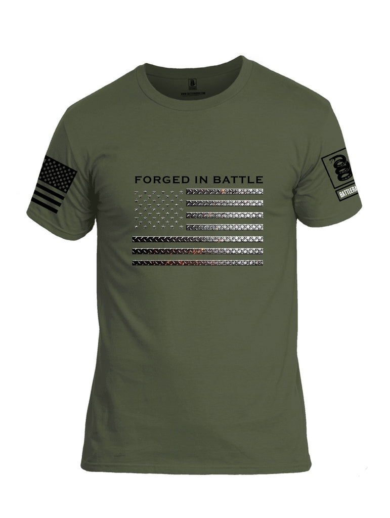 Battleraddle Forged In Battle  Black Sleeves Men Cotton Crew Neck T-Shirt