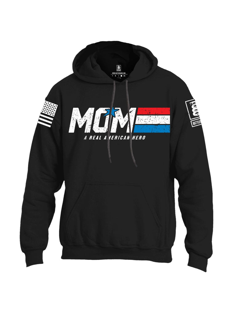 Battleraddle Mom A Real American Hero White Sleeves Uni Cotton Blended Hoodie With Pockets