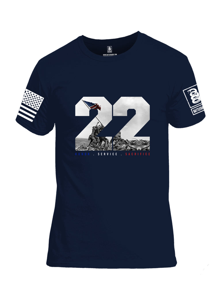 Battleraddle 22 Honor Service Sacrifice {sleeve_color} Sleeves Men Cotton Crew Neck T-Shirt