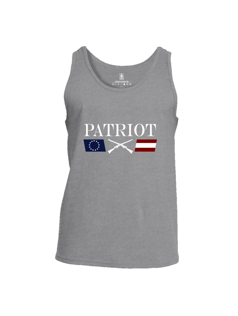 Battleraddle Patriot Rifle Flag White {sleeve_color} Sleeves Men Cotton Cotton Tank Top