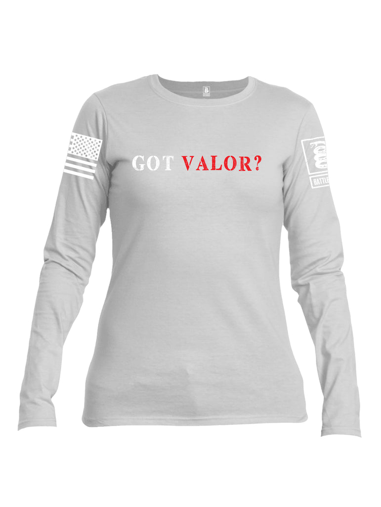 Battleraddle Got Valor  {sleeve_color} Sleeves Women Cotton Crew Neck Long Sleeve T Shirt