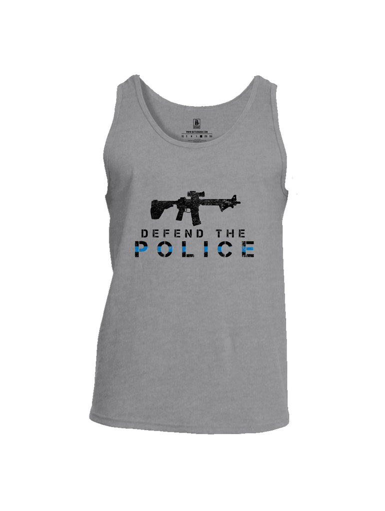 Battleraddle Defend The Police White {sleeve_color} Sleeves Men Cotton Cotton Tank Top