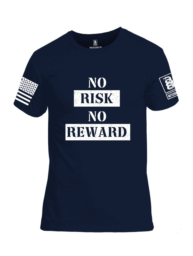 Battleraddle No Risk No Reward White Sleeves Men Cotton Crew Neck T-Shirt