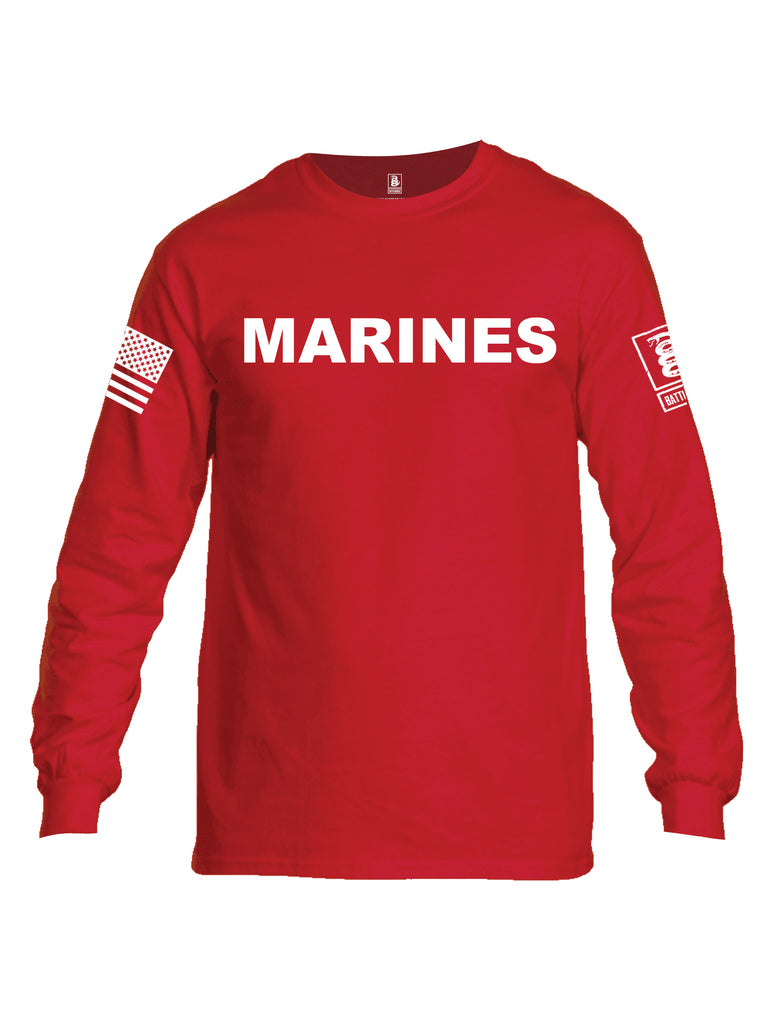 Battleraddle Marines {sleeve_color} Sleeves Men Cotton Crew Neck Long Sleeve T Shirt