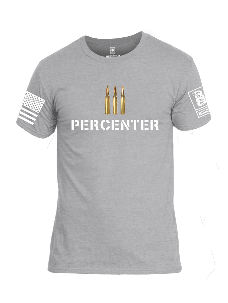 Battleraddle Iii Percenter White {sleeve_color} Sleeves Men Cotton Crew Neck T-Shirt