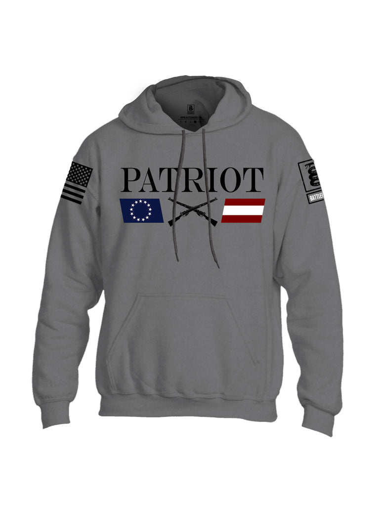 Battleraddle Patriot Rifle Flag Black {sleeve_color} Sleeves Uni Cotton Blended Hoodie With Pockets