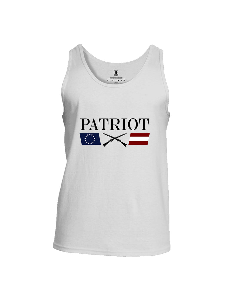 Battleraddle Patriot Rifle Flag Black {sleeve_color} Sleeves Men Cotton Cotton Tank Top