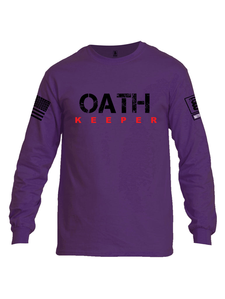 Battleraddle Oath Keeper Black {sleeve_color} Sleeves Men Cotton Crew Neck Long Sleeve T Shirt