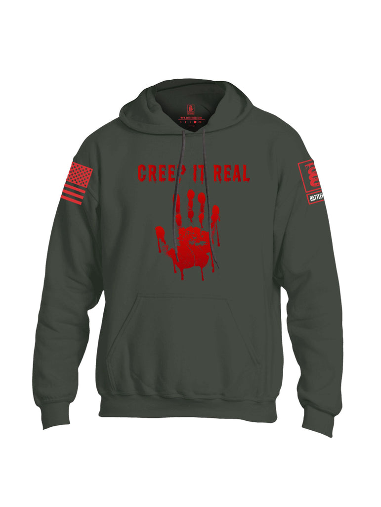 Battleraddle Creep It Real Red Sleeves Uni Cotton Blended Hoodie With Pockets