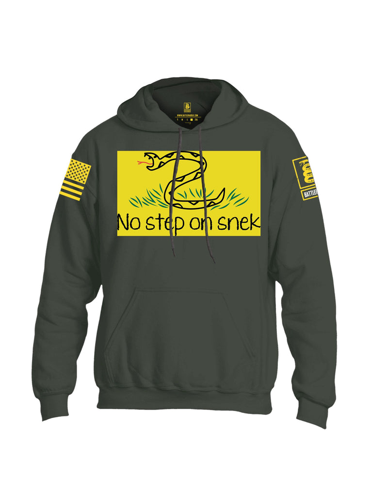 Battleraddle No Step On Snek Yellow Sleeves Uni Cotton Blended Hoodie With Pockets