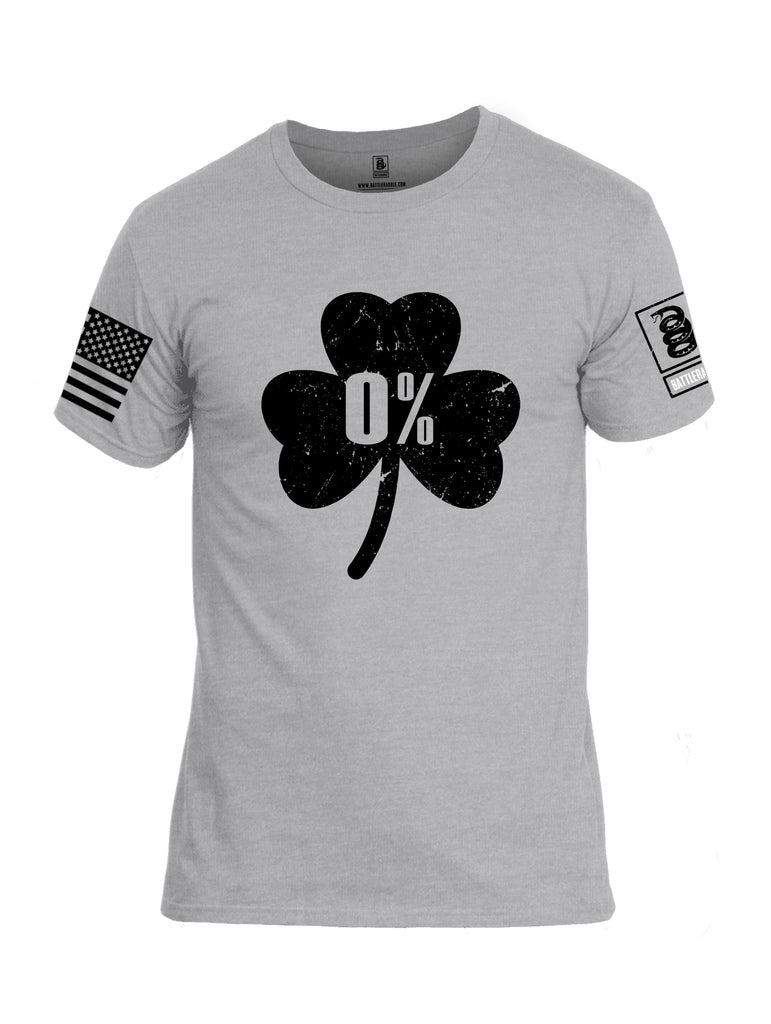 Battleraddle Clover Zero Percent Black Sleeves Men Cotton Crew Neck T-Shirt