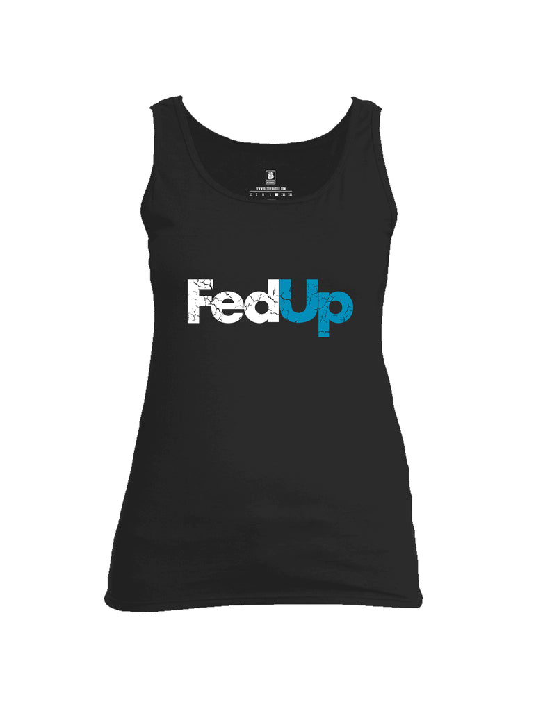 Battleraddle Fed Up Blue {sleeve_color} Sleeves Women Cotton Cotton Tank Top