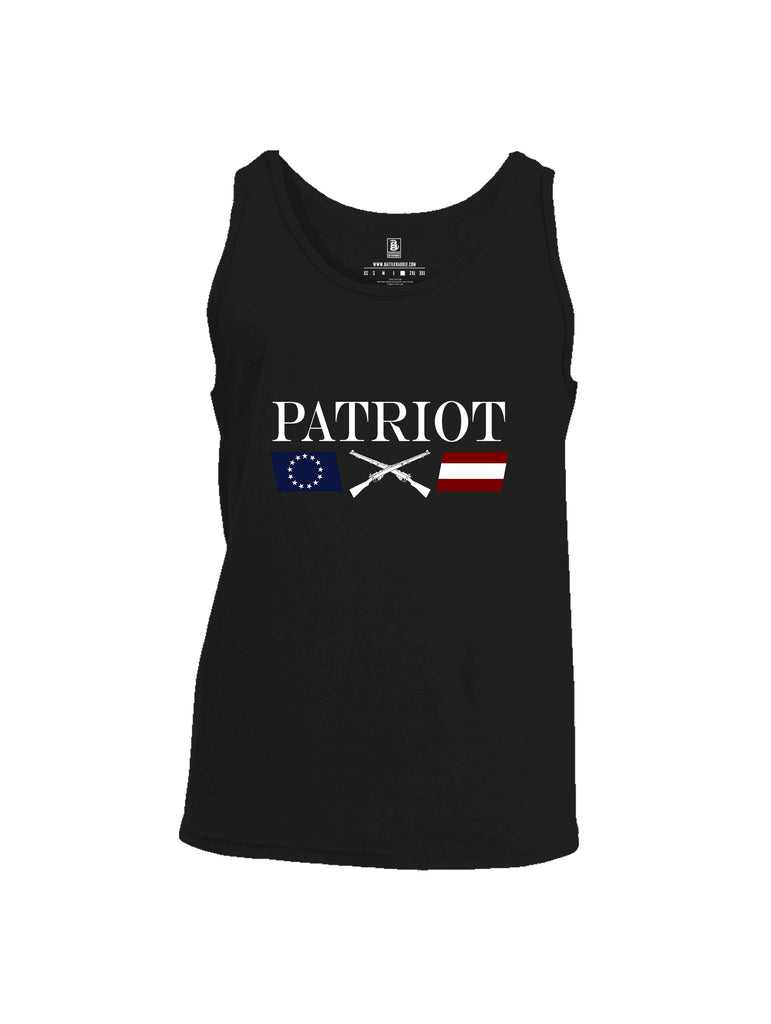 Battleraddle Patriot Rifle Flag White {sleeve_color} Sleeves Men Cotton Cotton Tank Top