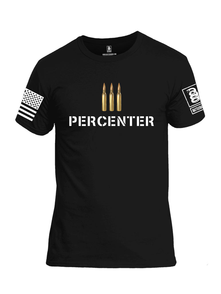 Battleraddle Iii Percenter White {sleeve_color} Sleeves Men Cotton Crew Neck T-Shirt