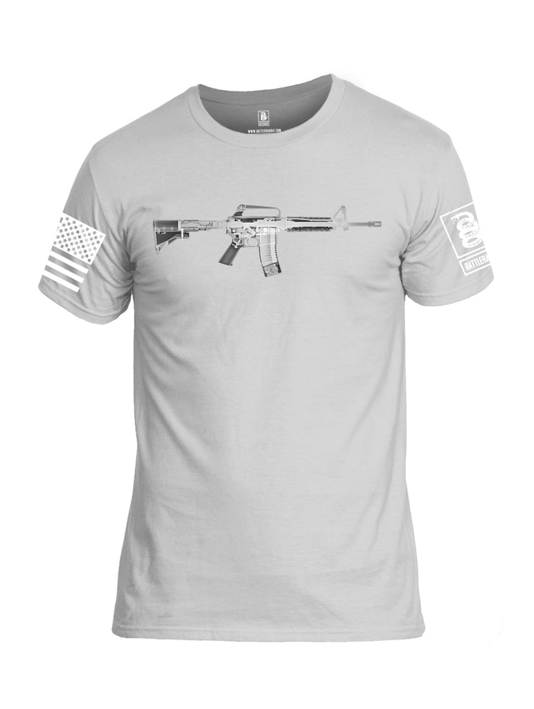 Battleraddle M4 Xray White Sleeves Men Cotton Crew Neck T-Shirt