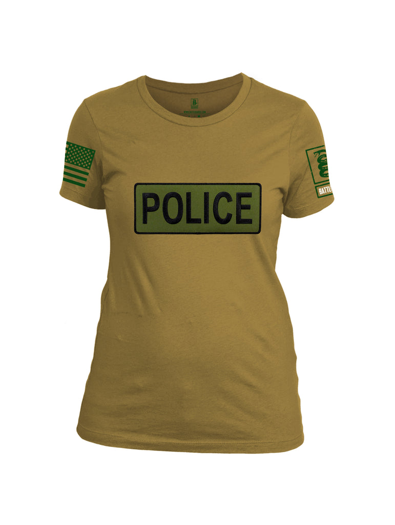 Battleraddle Police Patch Women Cotton Crew Neck T-Shirt