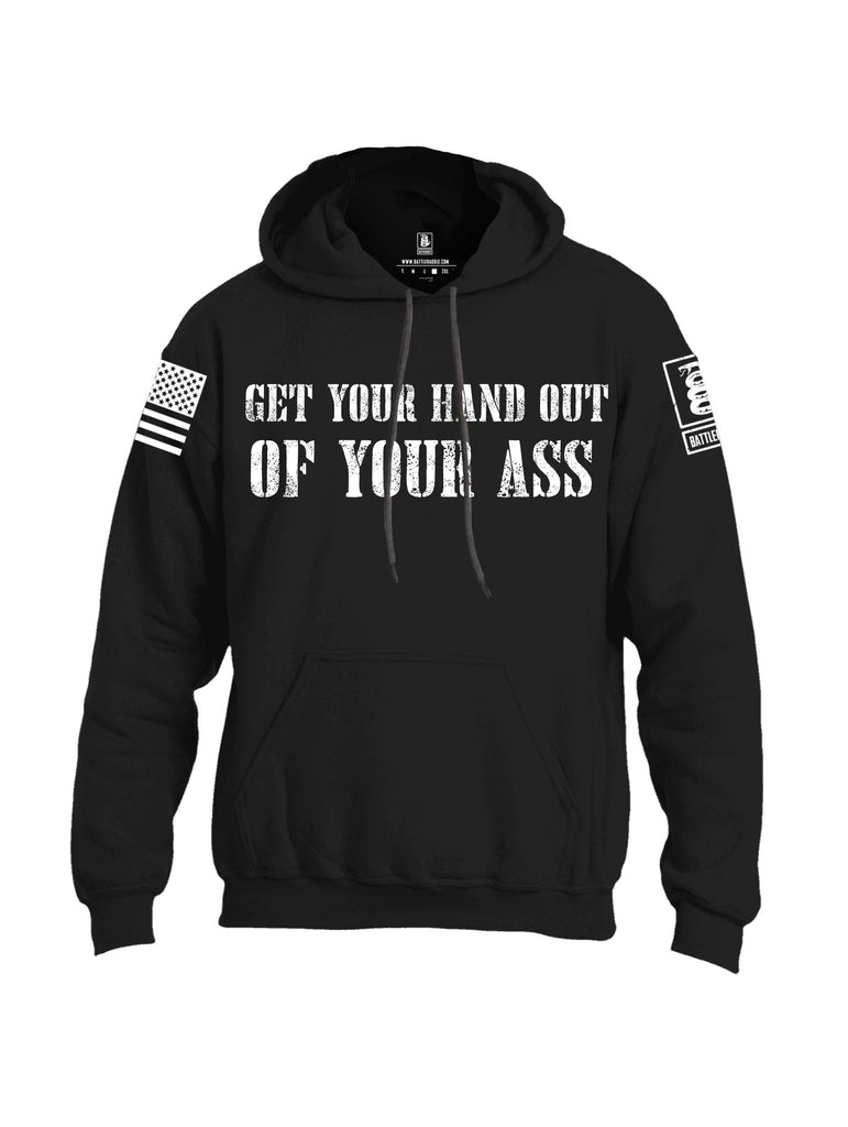 Battleraddle Get Your Hand Out Of Your Ass White Sleeves Uni Cotton Blended Hoodie With Pockets