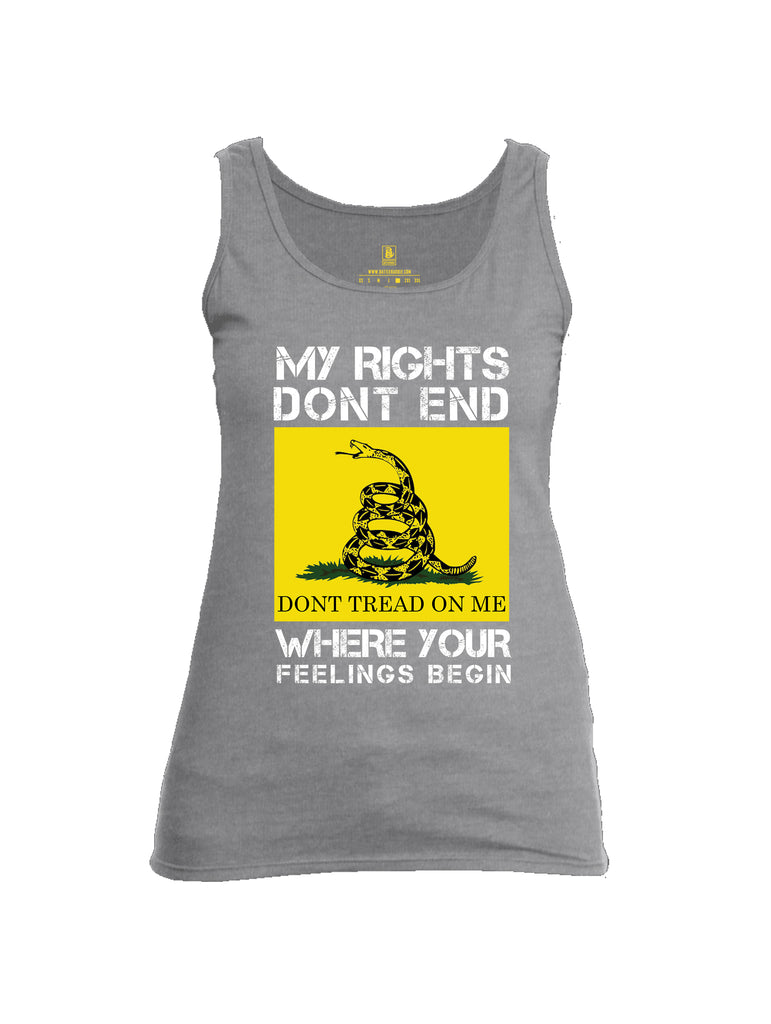 Battleraddle My Rights Dont End Where Your Feelings Begin {sleeve_color} Sleeves Women Cotton Cotton Tank Top