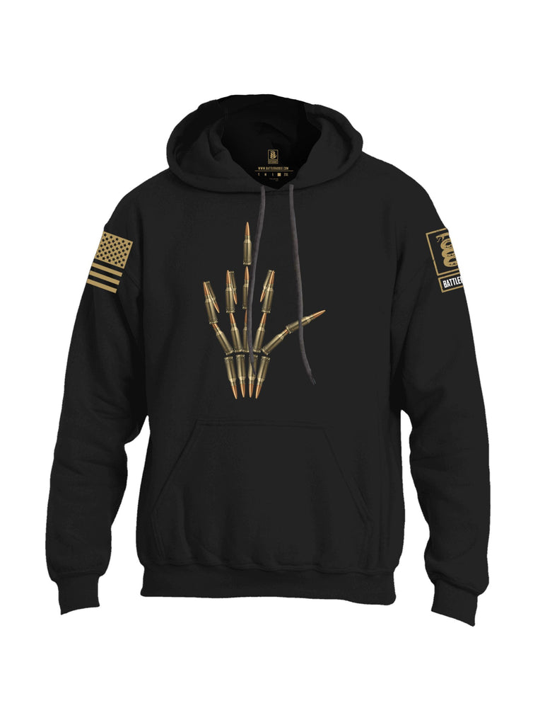 Battleraddle Fuck You Bullets Brass Sleeves Uni Cotton Blended Hoodie With Pockets