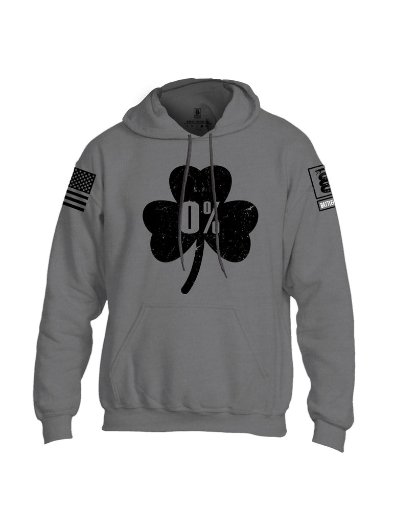 Battleraddle Clover Zero Percent Black Sleeves Uni Cotton Blended Hoodie With Pockets